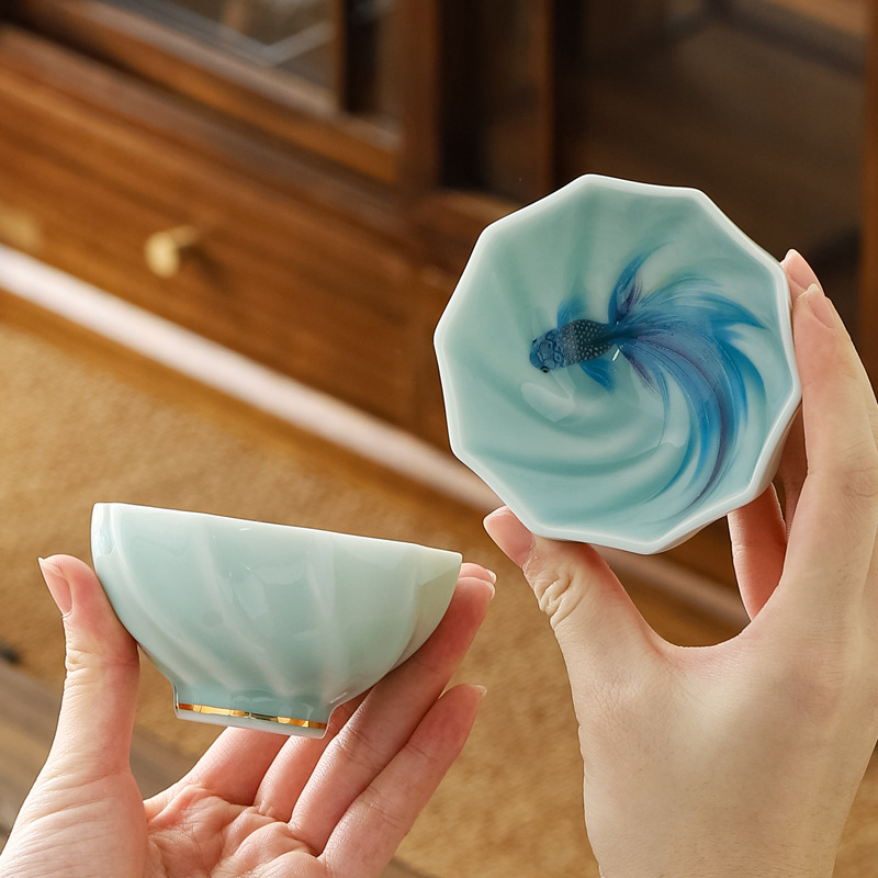 Celadon Ceramic Cup - Creative Longquan Celadon Special Shaped Master