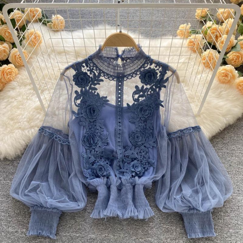 2Pcs/Set Lace Puff Long Sleeve - Korean Lifestyle 评论和价格