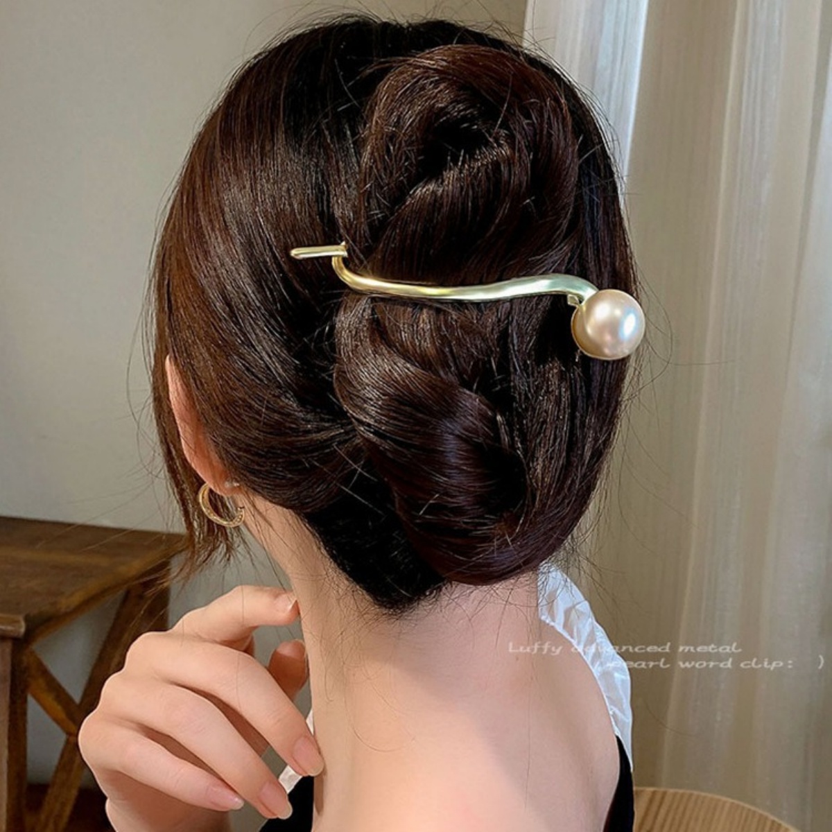 Elegant Glitter Pearl Hair Cli - Lifestyle In Korean 评论和价格