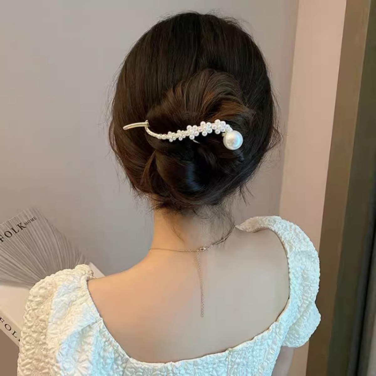 Elegant Glitter Pearl Hair Cli - Lifestyle In Korean 评论和价格