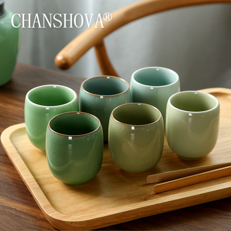 CHANSHOVA-Porcelain Tea Cup Se - Celadon Ceramic Cup 评论和价格