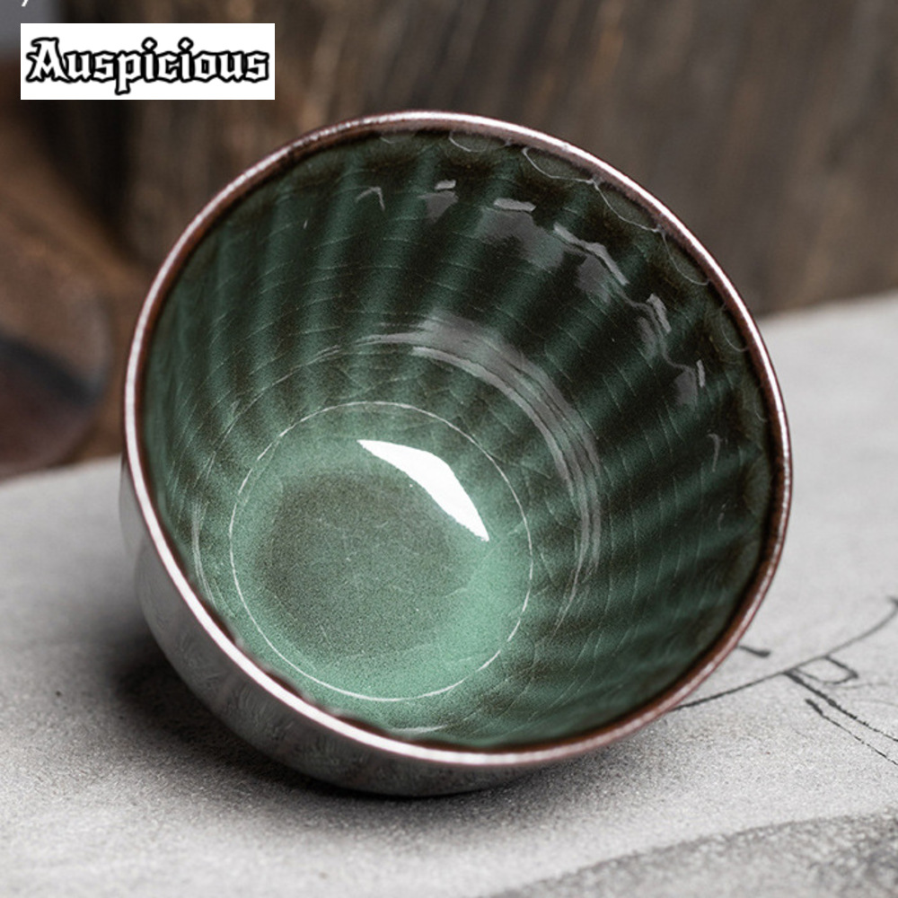 85ml Handmade Ge Kiln Iron Bod - Celadon Ceramic Cup 评论和价格