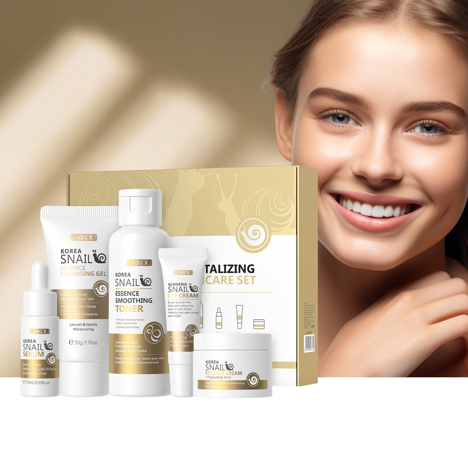 5pcs Boxed Korea Snail Skin Ca - Korean Skincare Routine 评论和价格