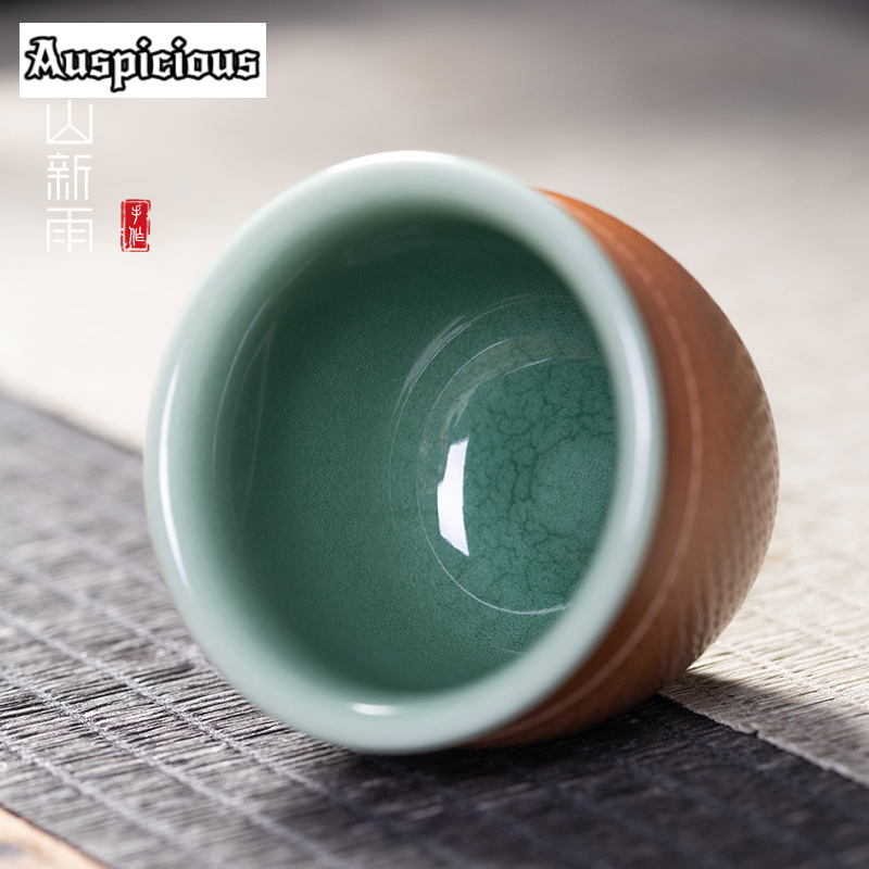 50ml Handmade Knife Jumping Ce - Celadon Ceramic Cup 评论和价格