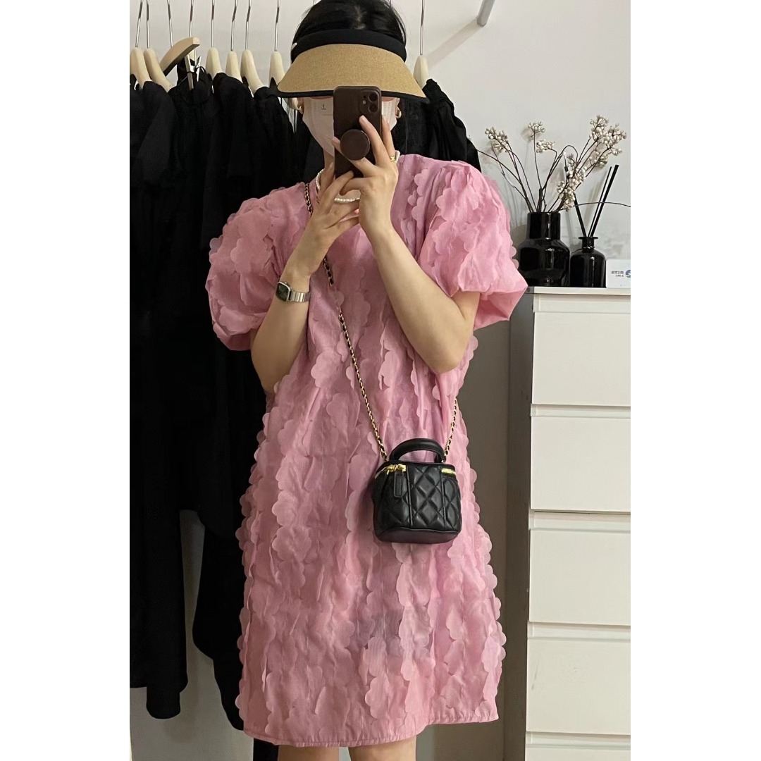 Floral Bubble Sleeve Dress Kor - Lifestyle In Korean 评论和价格